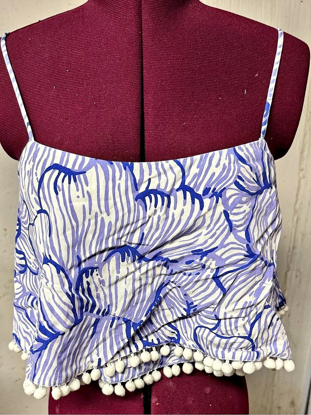 Lilly Pulitzer Printed Pom-Pom Camisole Size 4 Like New